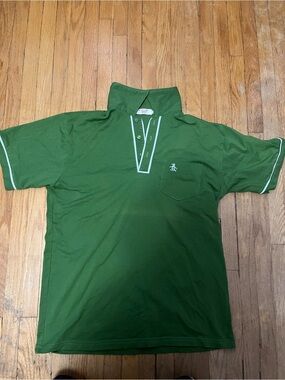 Original Penguin Green Polo with White Contrast Trim
